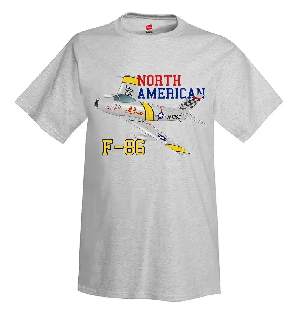 North American F-86 Sabre Airplane T-Shirt Personalized w YourUnisex T-shirts for Men Women Summer Tees Cotton Luxury brand vint