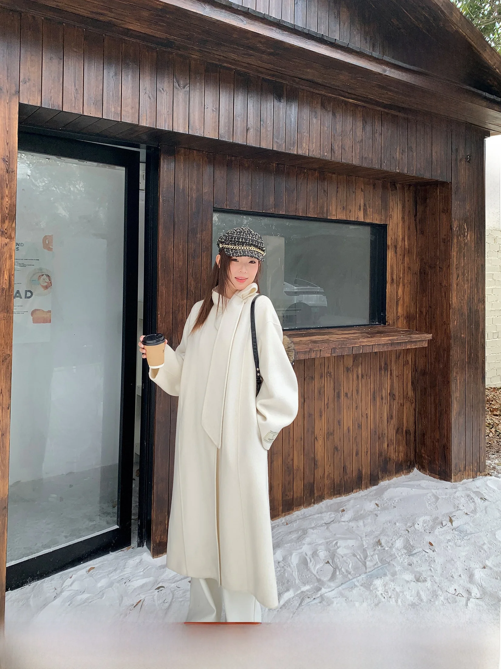 

Пальто женское длинное из двусторонней шерсти Li Xiaoxiao Cloud Ceremony, классический силуэт, уютное зимнее пальто