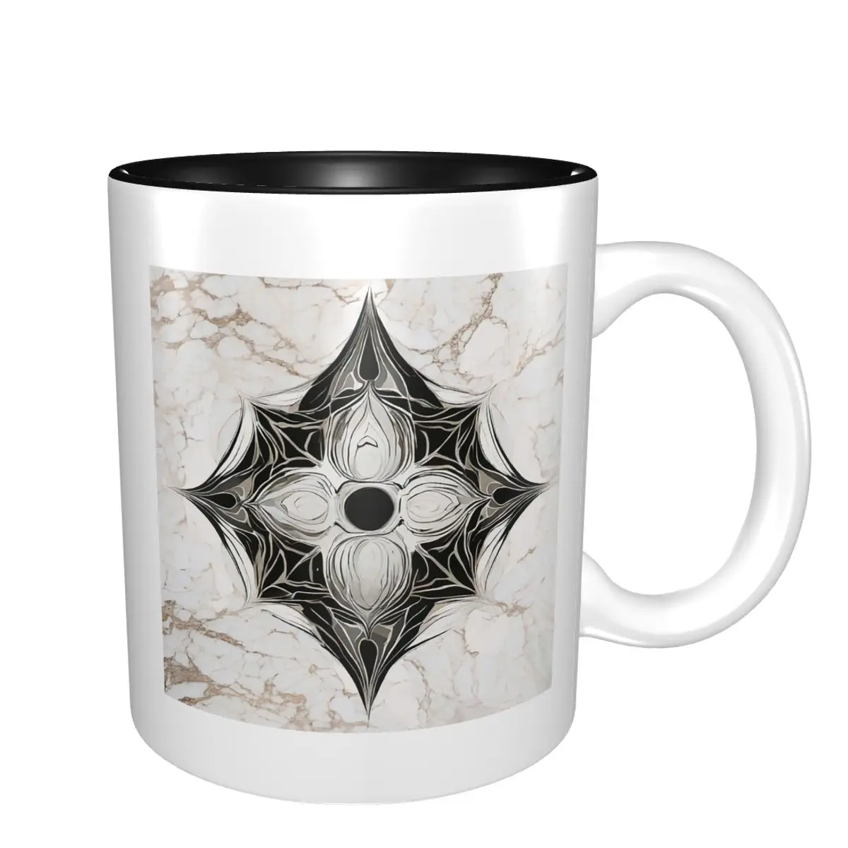 Marble Cross Bloom Mug Funny Ceramic Coffee Cups Tea Mugs Milk Cup Drinkware Gift for Woman Man