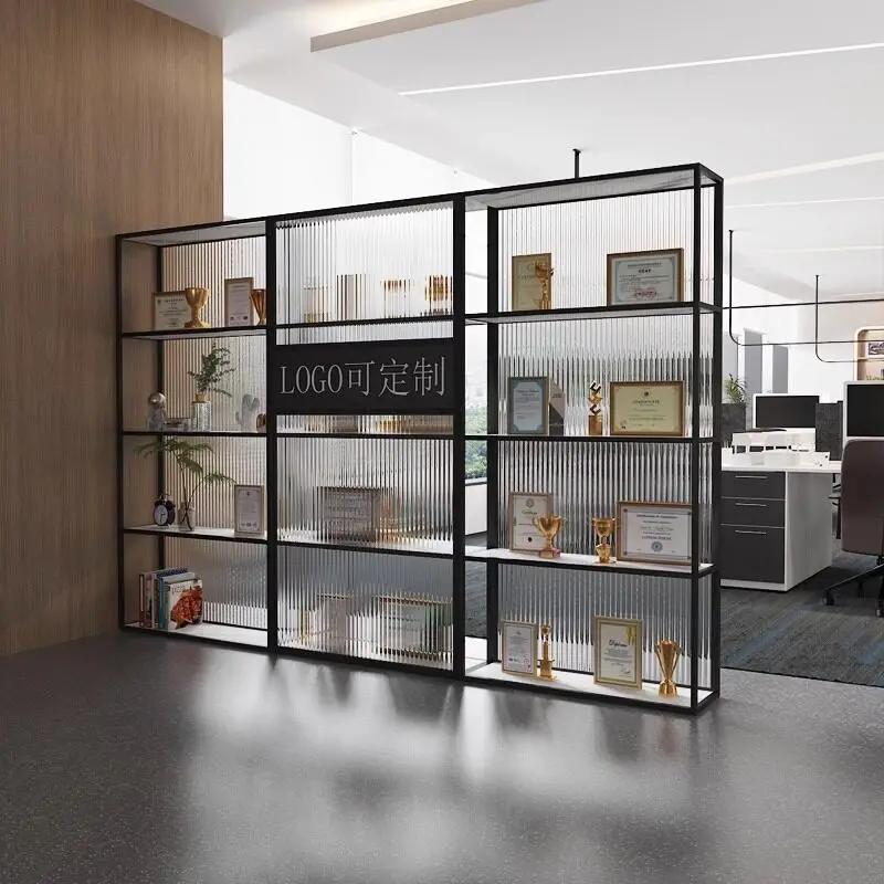 Office entrance front desk image screen cabinet simple company Changhong glass partition wall living room entrance rack
