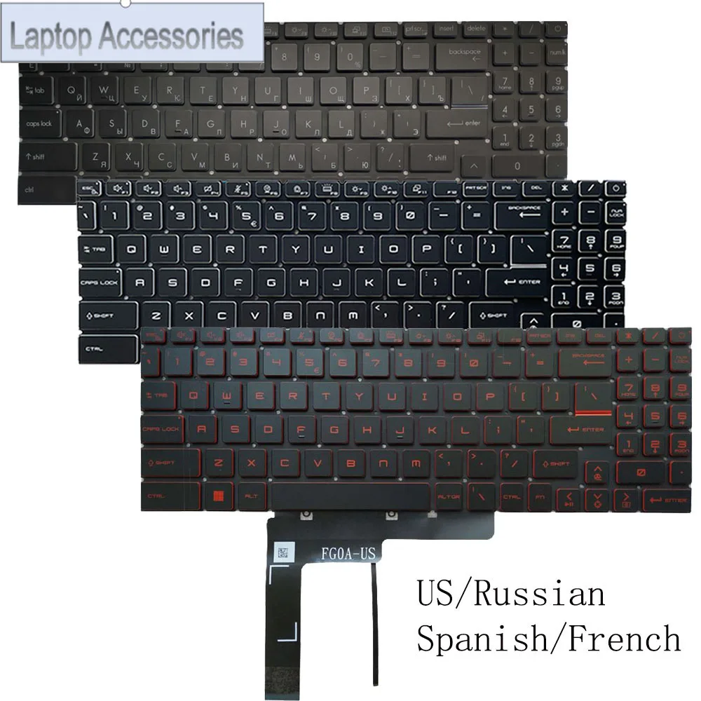 

Новая клавиатура с подсветкой для США/русской/испанской/французской клавиатуры для MSI GL66 GF66 GF76 MS-1581 1582 1583 1585 GL76 MS-17L1 MS-17L2 MS-17L3 L4 L5