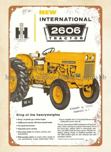 1963 IH 2606 Industrial Tractor metal tin sign reproduction wall decals