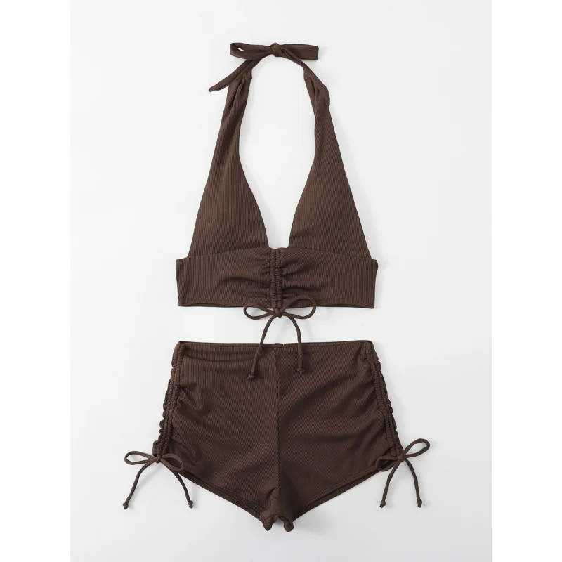 

2026 Women's New Fashion Two-Piece Ribbed Bikini Swimsuit