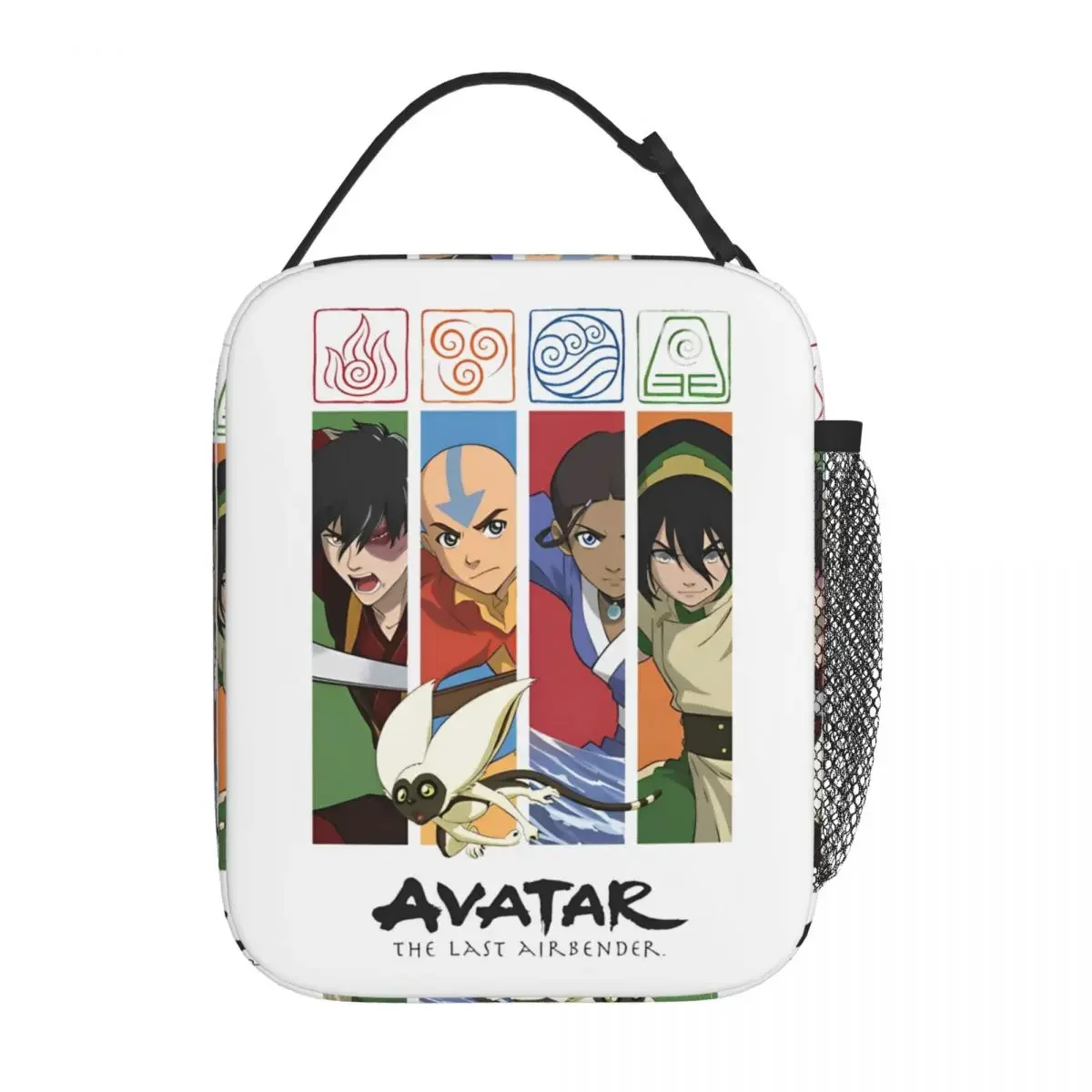 Avatar The Last Airbender Group Character Panels Insulated Lunch Bags Food Container Bags Portable Cooler Thermal Lunch Boxes