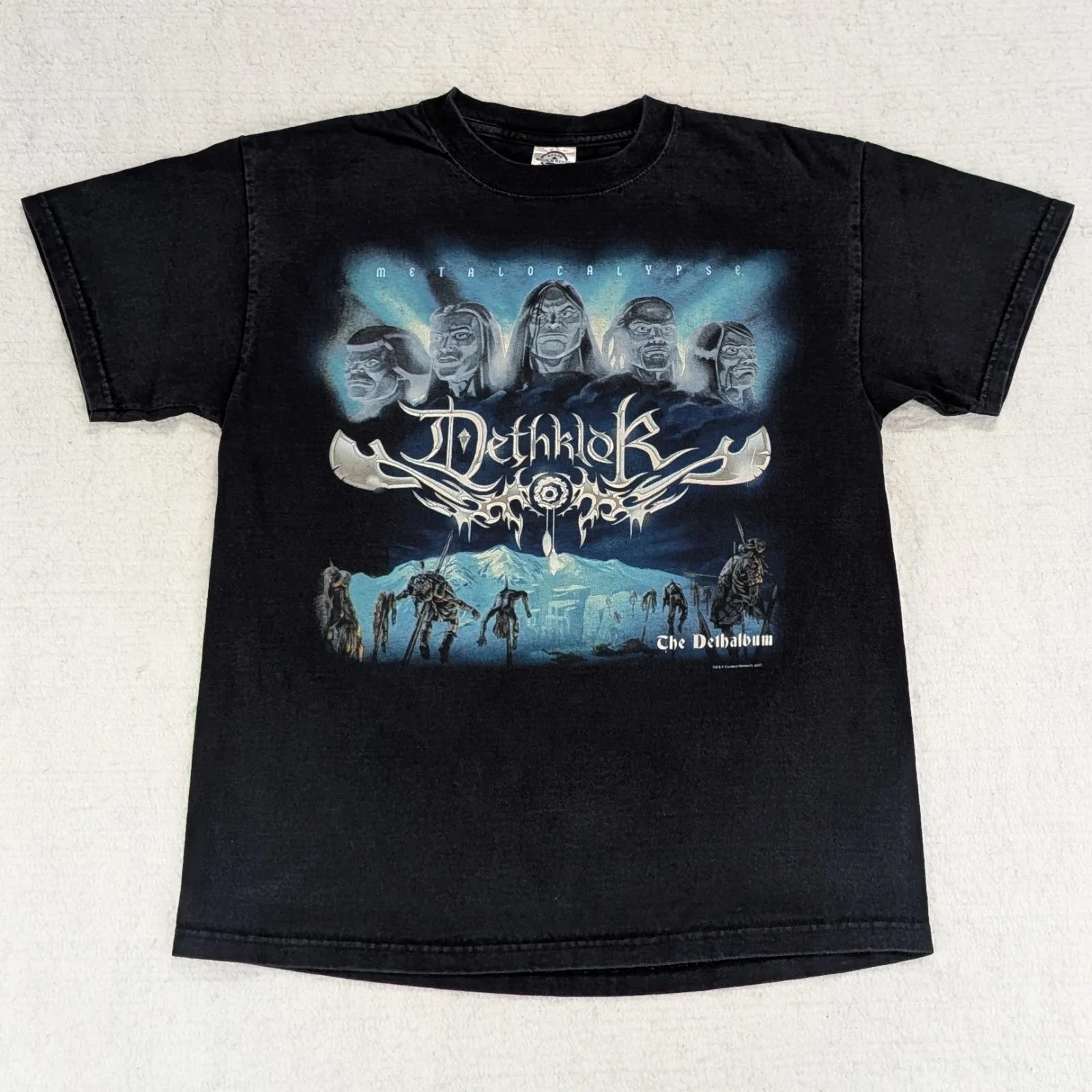 Vtg Dethklok Metalocalypse The Dethalbum T-Shirt Men's Medium Black Graphic Y2K