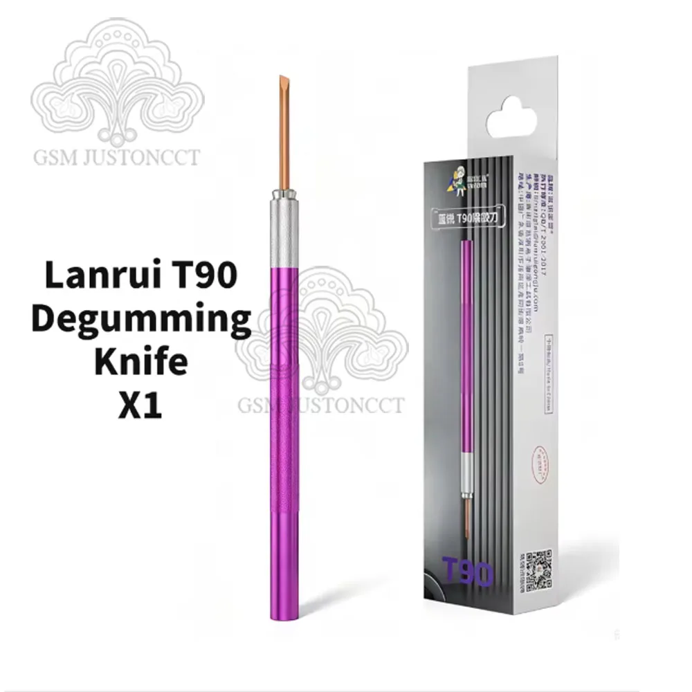 LANRUI T90 Degumming Knife Metal Handle Flexible Knife Head For PCB Chip Decapsulation CPU Degumming Mobile Repair Hand Tools