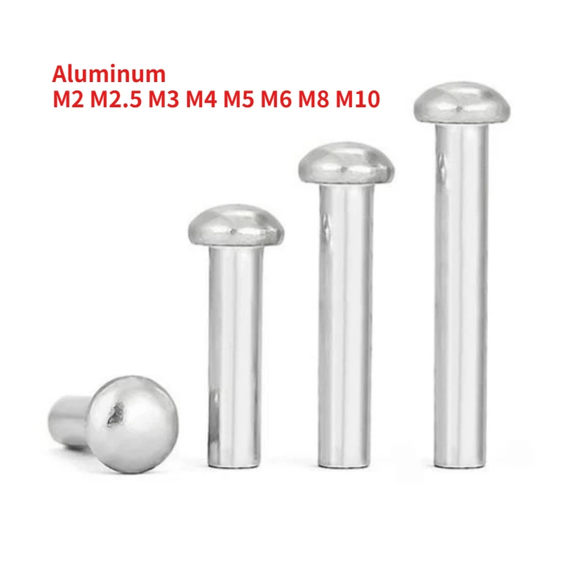M2 M2.5 M3 M4 M5 M6 M8 M10 Solid Aluminum GB867 Button Semi Dome Round Head Percussion Punch Self-plugging Rivet