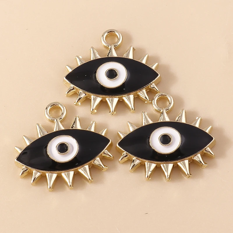20 Stück Niedliche Emaille-Anhänger mit Bösem Auge und Herz für Schmuckherstellung, Ohrringe, Halsketten, Armbänder, DIY-Bastelbedarf – Detail 17