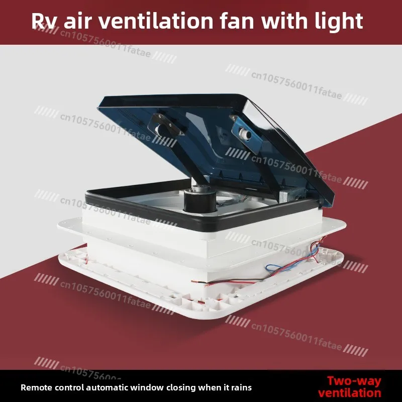 RV 12V Sunroof Ventilation Fan, RV 24V Exhaust Fan, Insect-proof and Rain-proof Two-way in And Out Fan with Light