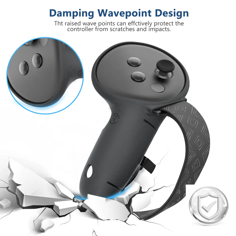 Copri maniglia in silicone per Meta Quest3/Quest3S con accessorio per apertura batteria - Copri maniglia