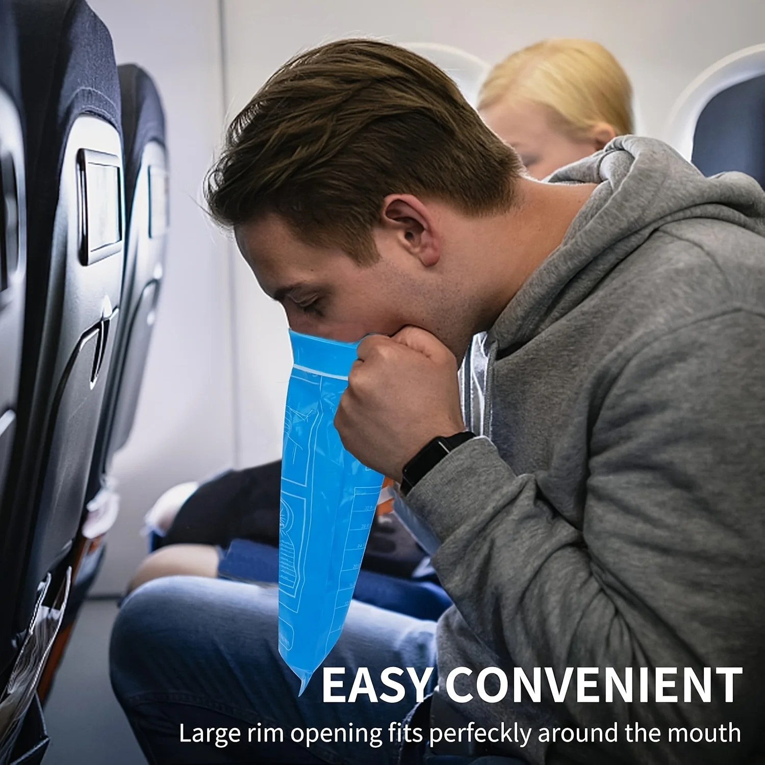 6psc أكياس القيء القابل للتصرف |   إغلاق آمن للسفر/السيارة - صغير الحجم وقابل للطي، ضروري لتنظيف المنزل والسفر في الهواء الطلق