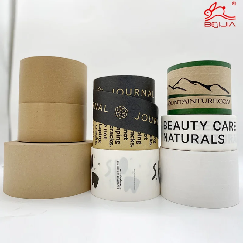 10 pieces.custom.Custom Eco Friendly printed activated reinforced gummed kraft paper tape logo white kraft pap