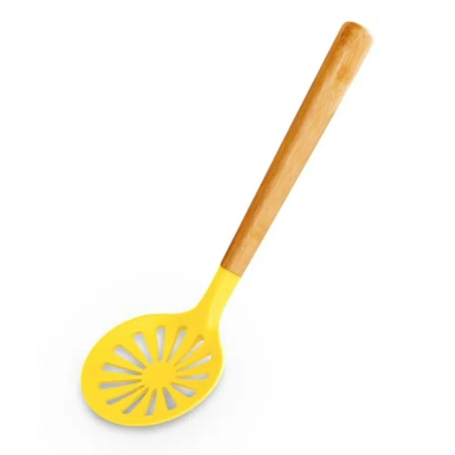 

Silicone Skimmer Spoon Kitchen Tool Premium Scratch-Free Strainer Spider for Cooking and Frying Latin Inspired Cooking Untensil