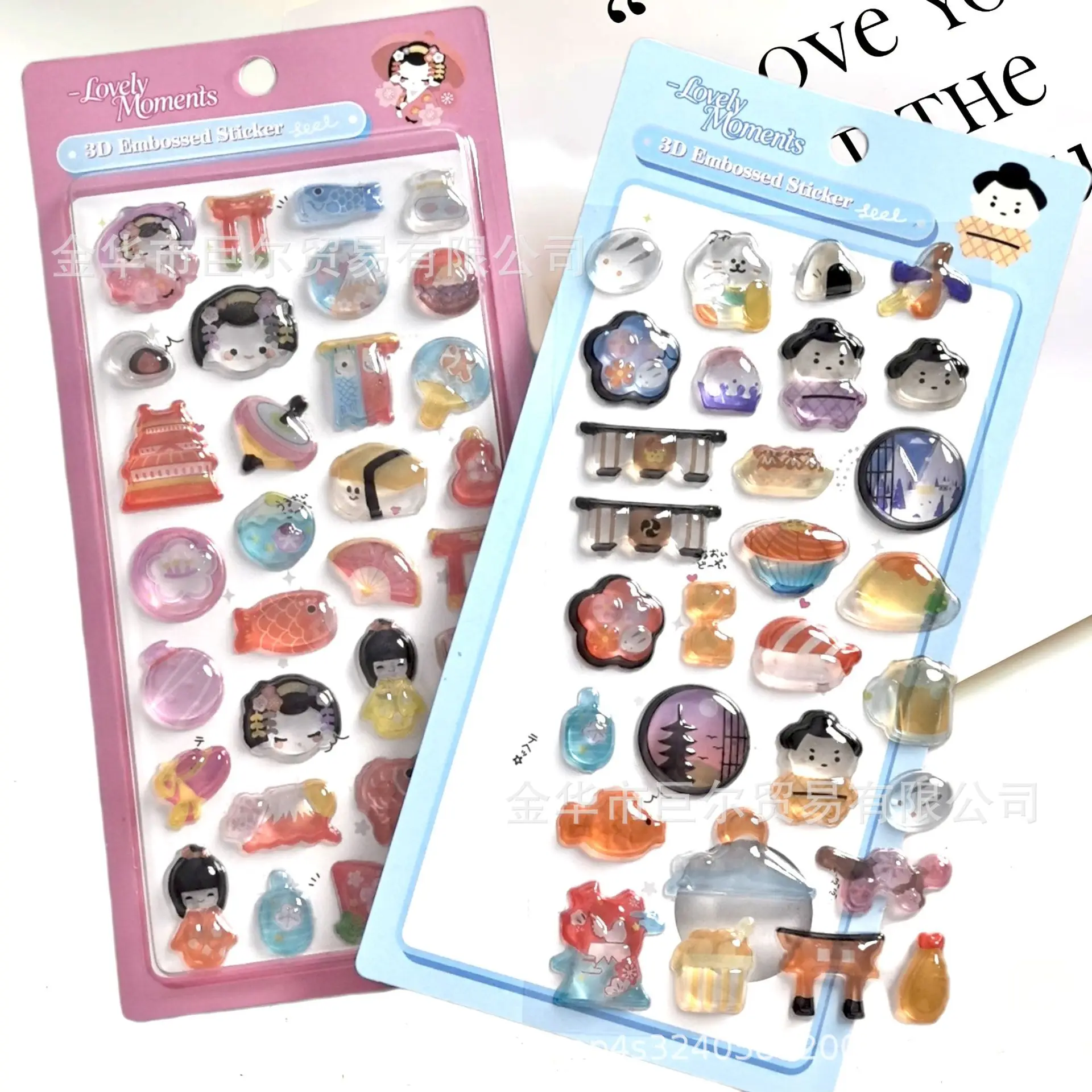 Japanese Style 3d Three-dimensional Epoxy Sticker Cartoon Sumo Sushi DIY Decorative  Crystal Relief Sticker