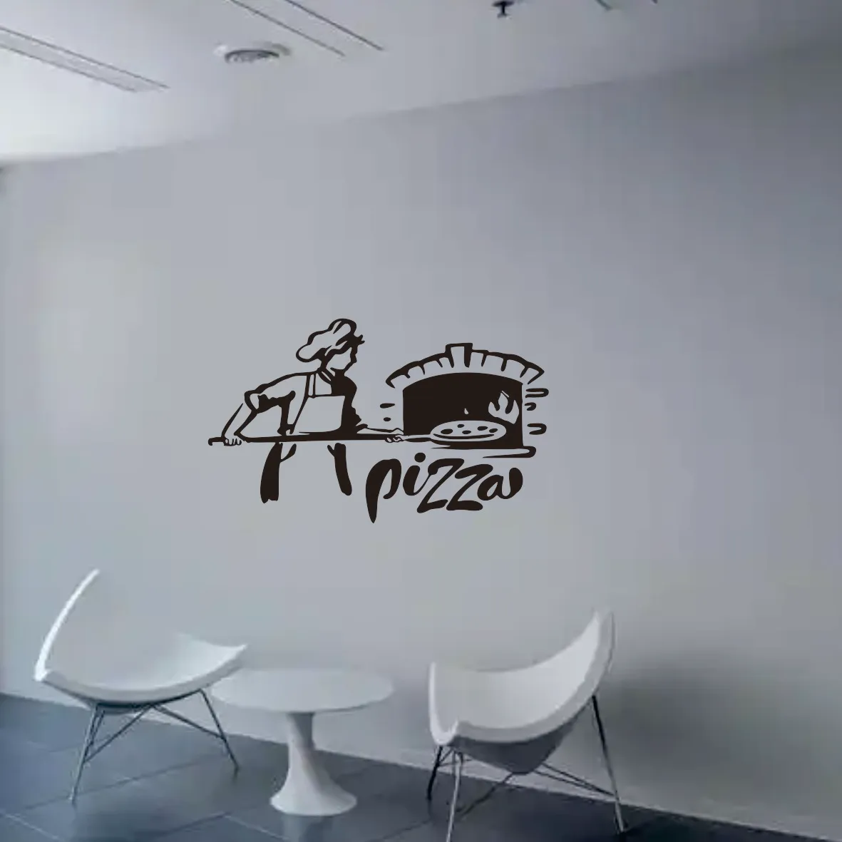 Pizza Wall Decal Pizzeria Wall Decor Pizza Wall Sticker Pizza Food Lover Gift Vinyl Letter Pizza Window Decor Stickers