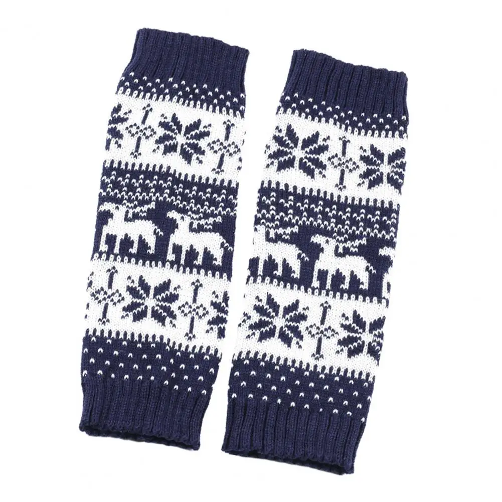 Holiday Socks Winter Calf Covers Christmas Style Elk Snowflake Jacquard Piled Socks High Elasticity Leg Warmers for Wear Sports