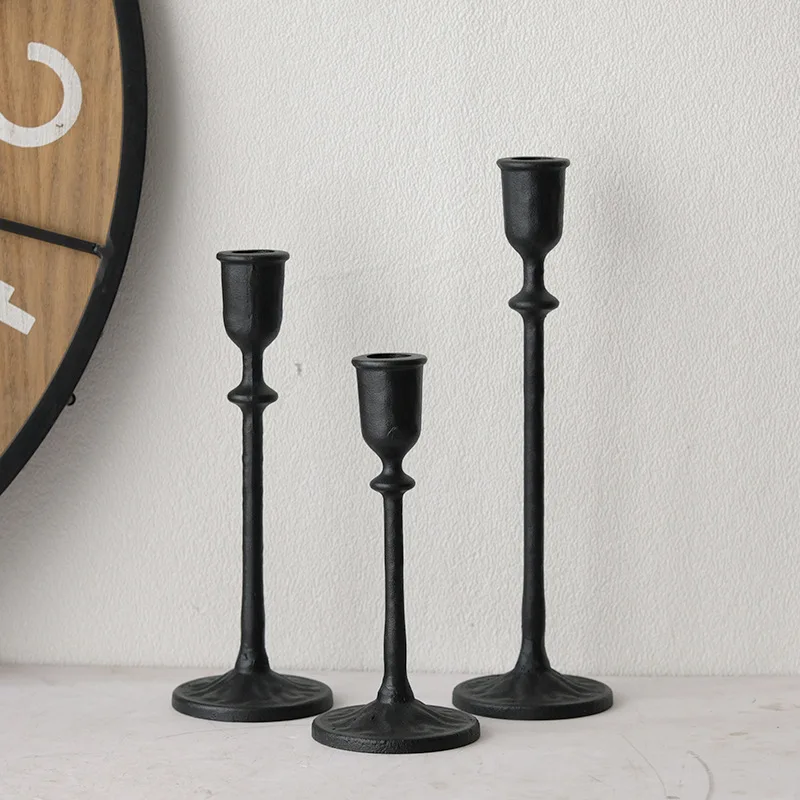 Antique Candlestick Holders Set of 3,IronCandle Holder for Dining Table Centerpiece,Fireplace Mantel Decor,Christmas Decorations