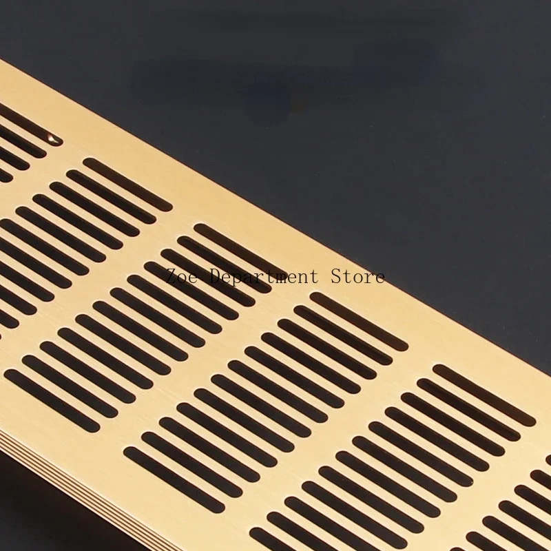 2Pcs Brushed Rose Gold Aluminum Rectangle Air Grille Vent for Furniture Cabinet Closet Cupboard