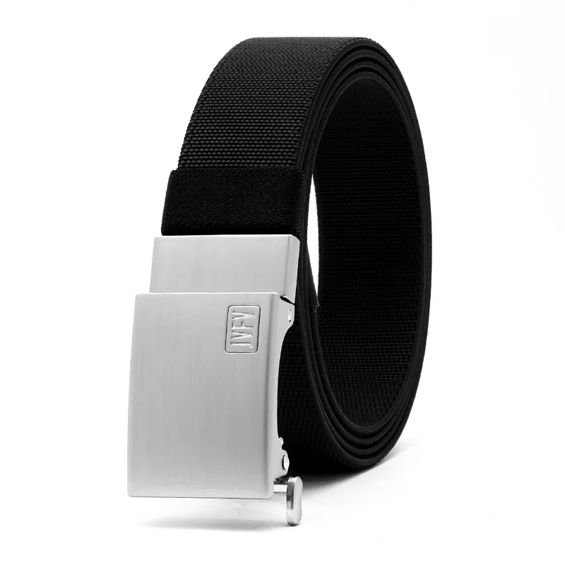 Tactical buckle belt for outdoor sports, quick release alloy automatic buckle canvas belt, men's high-end look