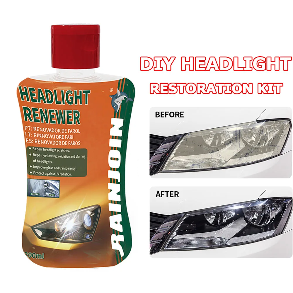 

Car Headlight Restoration Polishing Kits Headlamp Scratch Remover Repair Cleaning Paste Remove Oxidation Headlight Polish Liquid