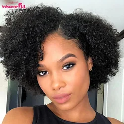 Afro Kinky Curly Wig Brazilian Human Hair Wigs For Women Short Pixie Cut Short Curly Bob Wigs Cheap Full Machine Made Natural