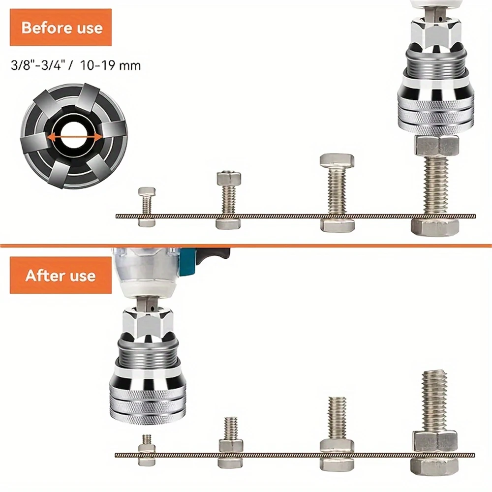 Universal Adjustable Socket Wrench 10-19mm Magic Ratchet Head with Drill Adapter Chrome Vanadium Automotive Home Repair Tool