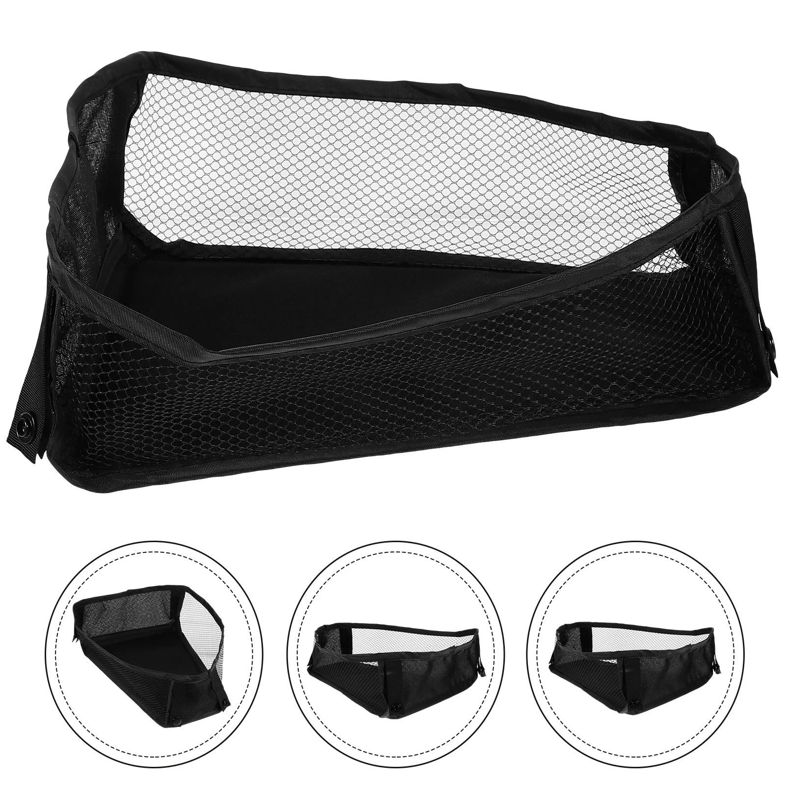 

Phone Baby Stroller Mesh Bag Toy Storage Bags Bottom Holder Black Oxford Cloth Universal Organizer Wagon