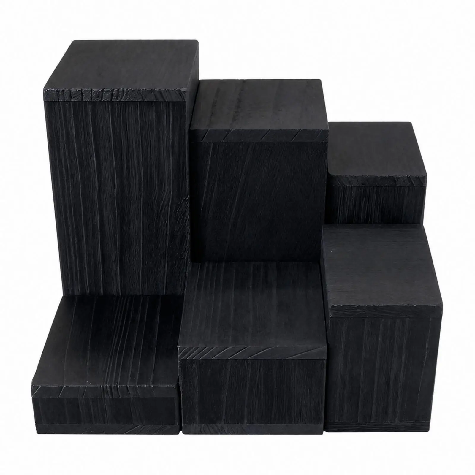 Wooden Stepped Display Rack Six Tier Riser Stand for Jewelry Perfume Cosmetics Collection Showcase Counter Tabletop Organizer