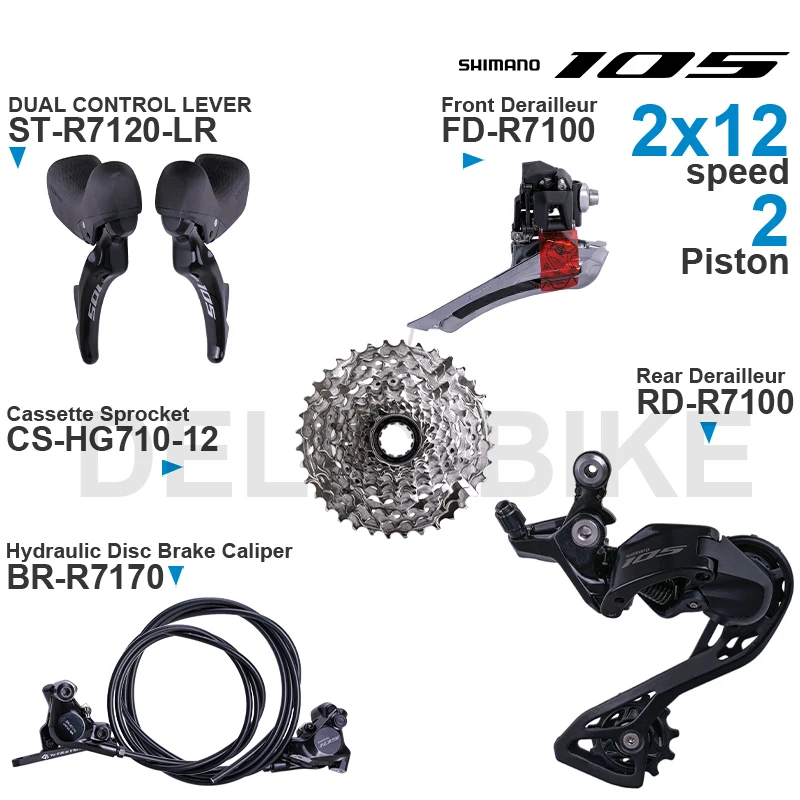 SHIMANO 105 Groupset ST-R7120 FD-R7100 RD-R7100 CS-R7100 CS-R7101 CS-HG710-12 BR-R7170  Original Parts