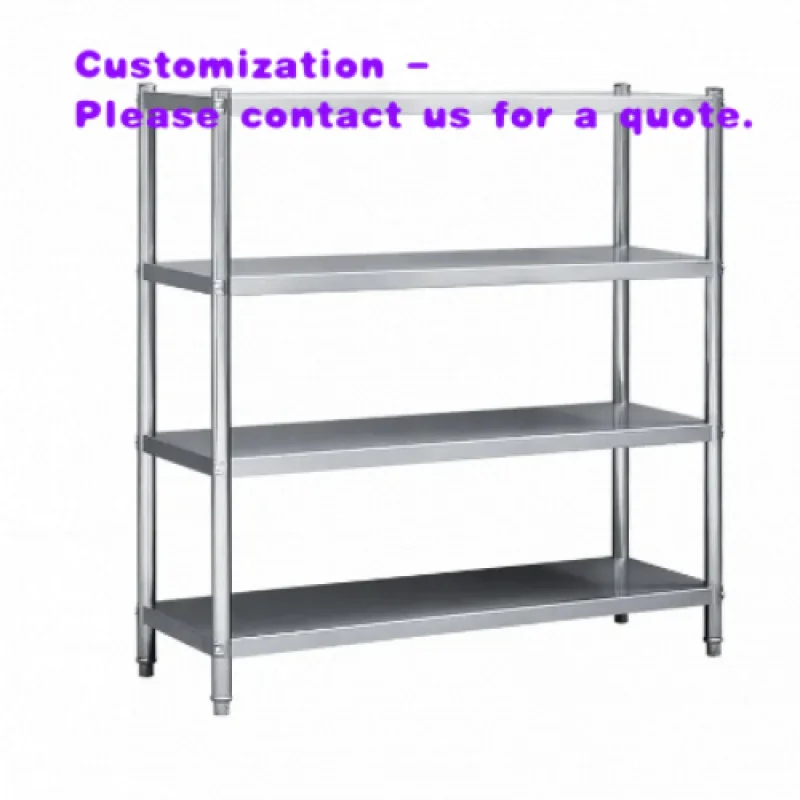 custom.Heavy Duty 304 Stainless Steel Kitchen Storage Rack with 4 Adjustable Shelves - Wall-mounted & Countertop Use S