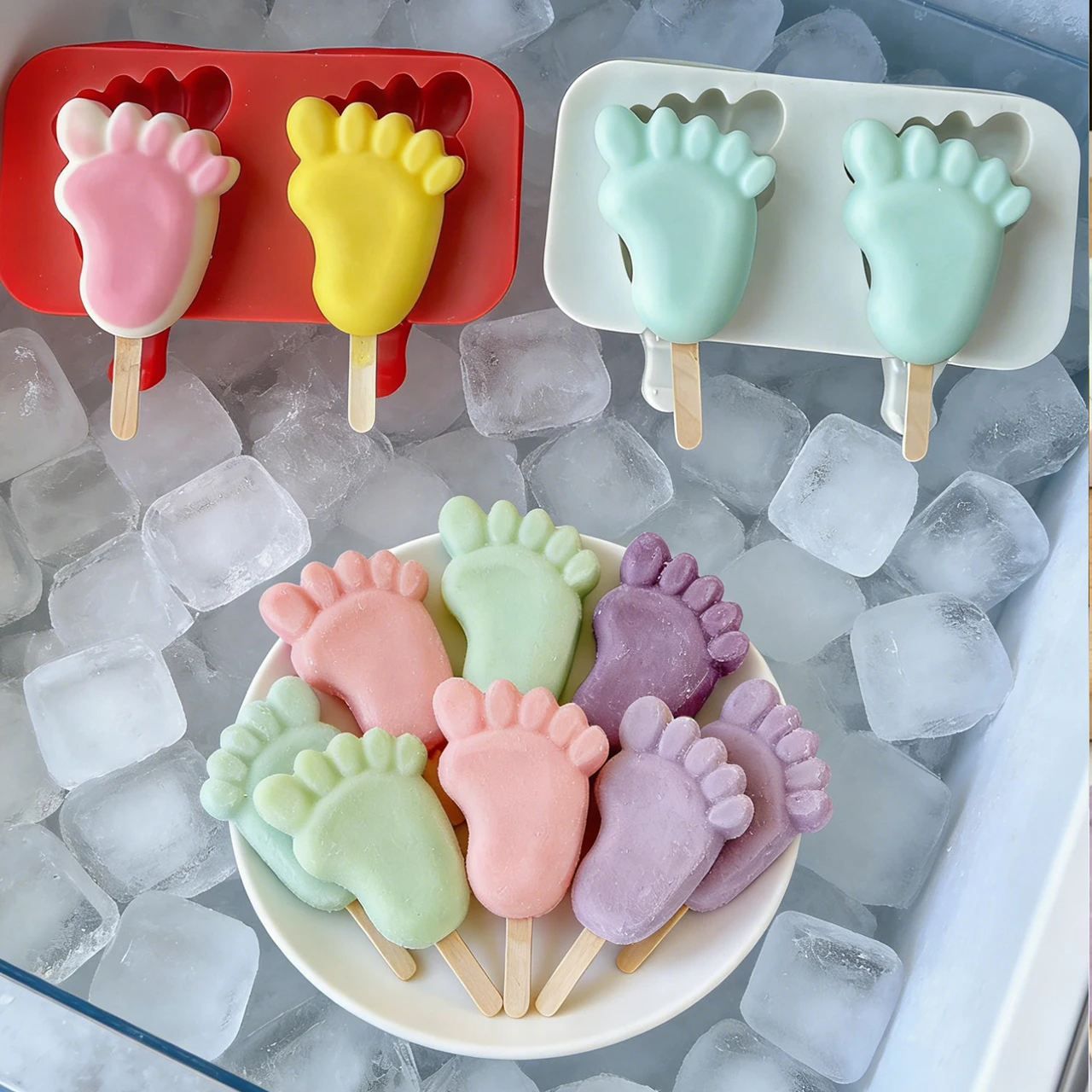 Moule en silicone 3D Patte d'animal pour glaces, yaourts glacés, chocolat, pâtisserie, outil de cuisine DIY pour la maison