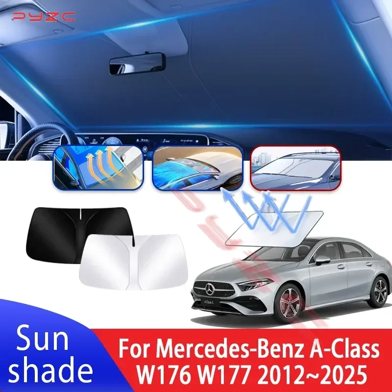 

Car Sun Visor For Mercedes-Benz A-Class W176 W177 2012~2025 Auto Front Windshield Sunshade Heat Insulation Summer Accessories