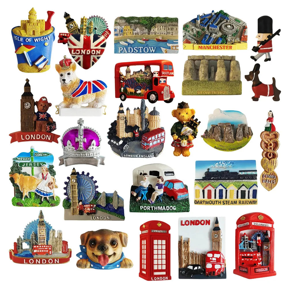 Europe UK England London 3D Fridge Magnets Tourism Souvenir Refrigerator Magnets Sticker Collection Handicraft Decoration