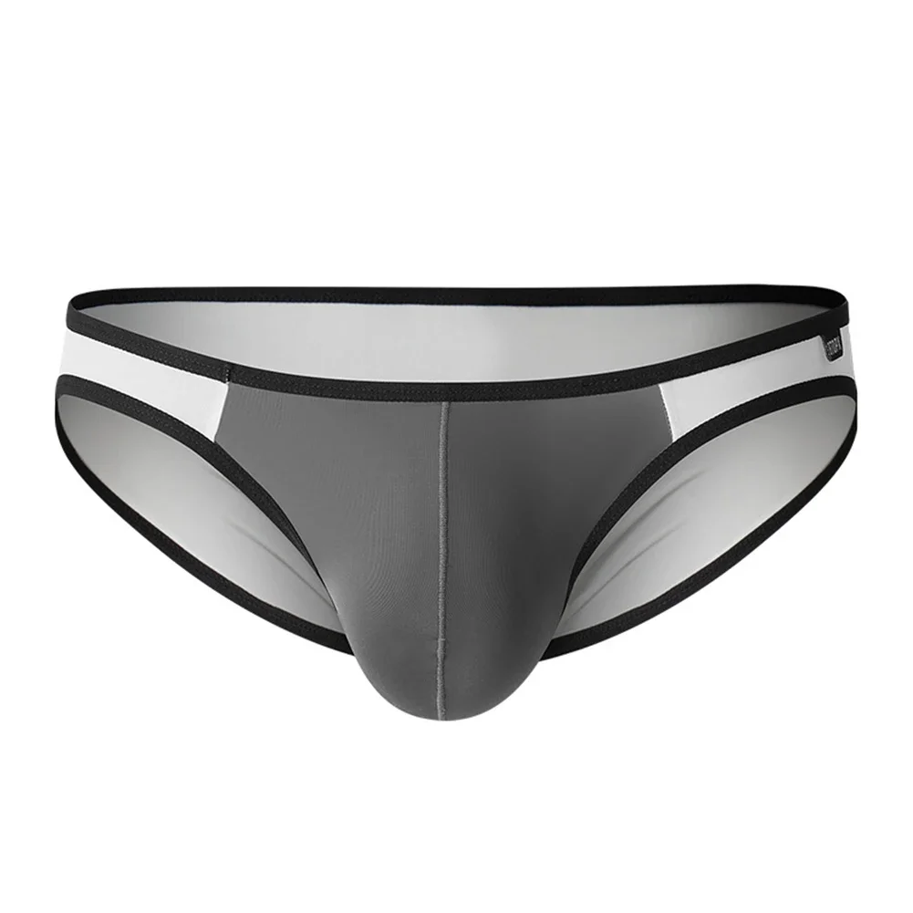 

Men Underwear Ice Silk Panties Brief Ultra-Thin Transparent U Convex Pouch Briefs Low Waist Breathable Underpants Scrotum Bulge
