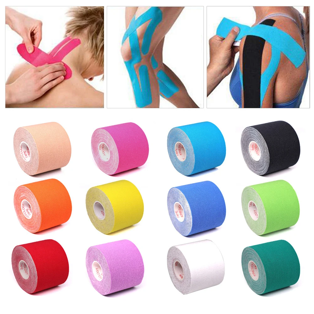 2.5cm/5cm Kinesiology Tape Athletic Elastoplast 5m Sport Recovery Strapping Gym Waterproof Tennis Muscle Pain Relief Bandage