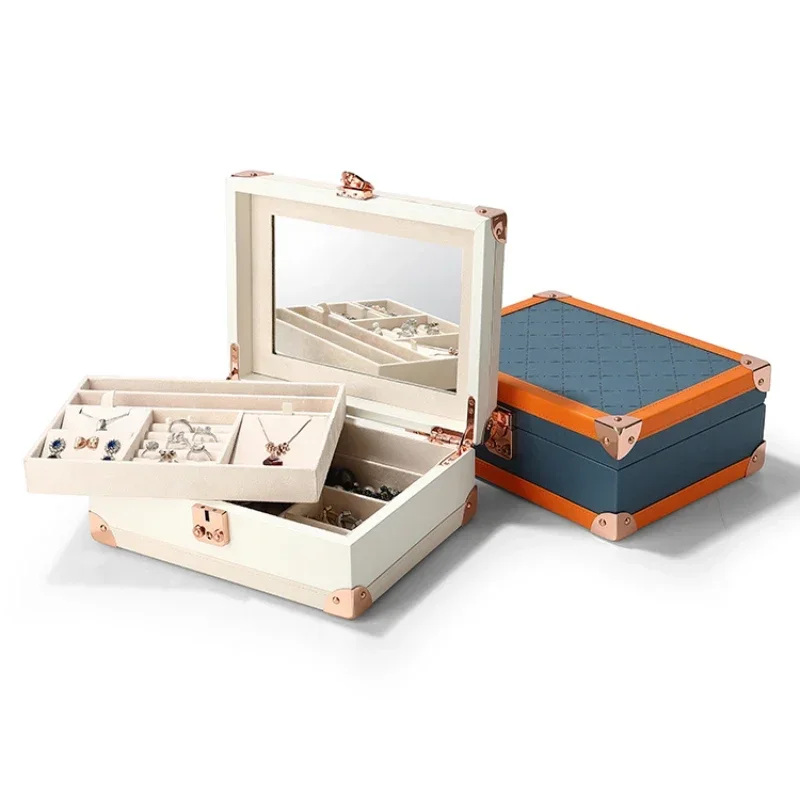 New Jewelry Box, High end Light Luxury Necklace, Ring, Earrings, Jewelry Handicraft Storage Box, Anti oxidation