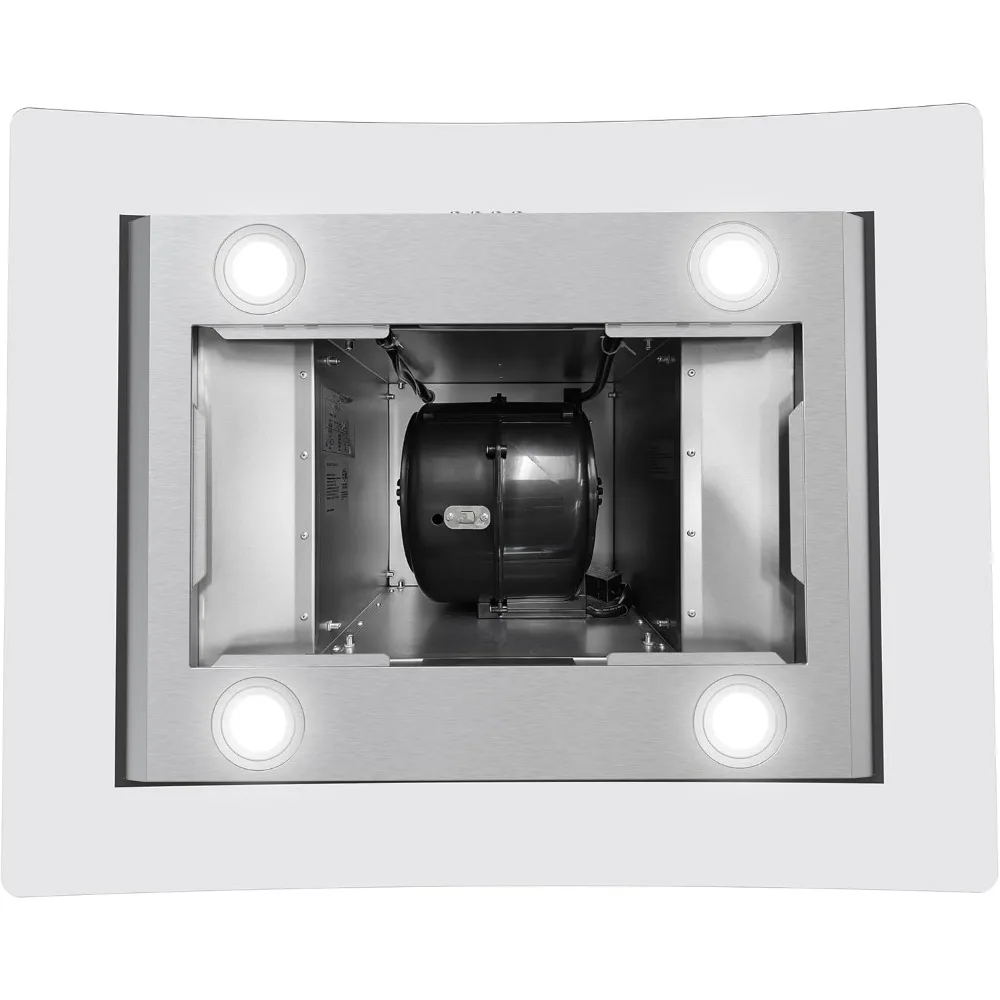 30 Inch Range Hood, 3-Speed Fan and LED Lights in Stainless Steel with Tempered Glass, Convertible Range Hood