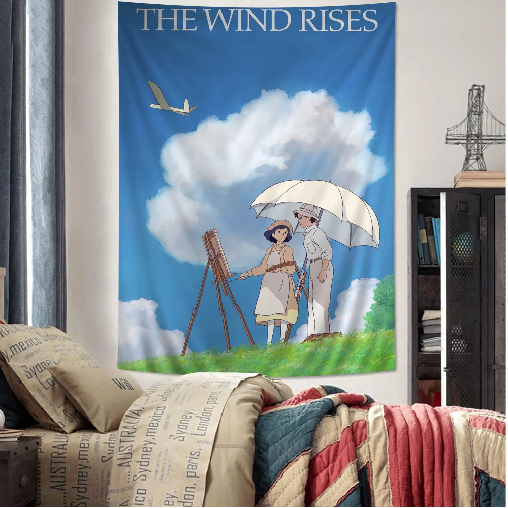 

The Wind Rise Cartoon Tapestry Home Decoration Hippie Bohemian Decoration Divination Home Decor