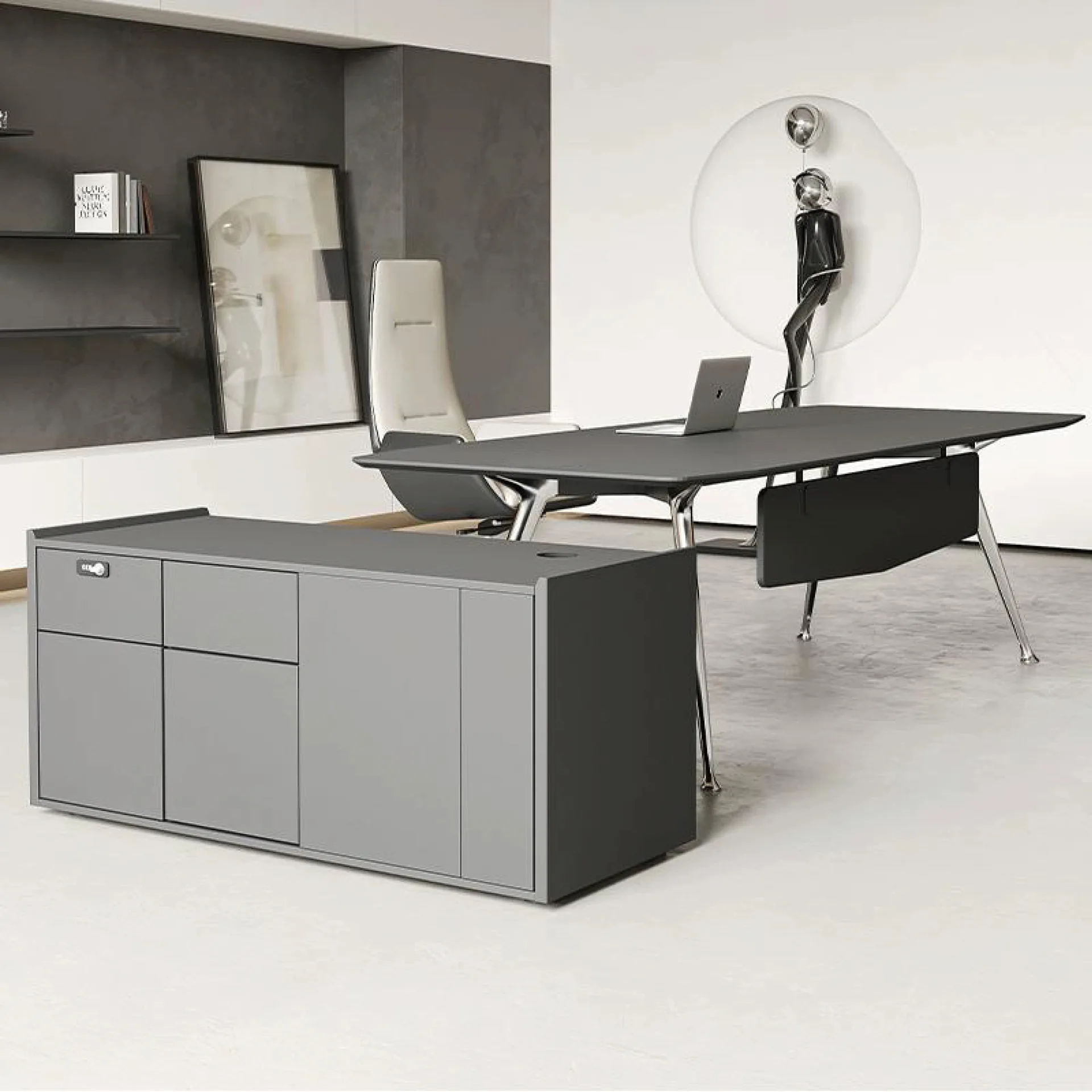 Simple modern boss office desk and chair combination office furniture