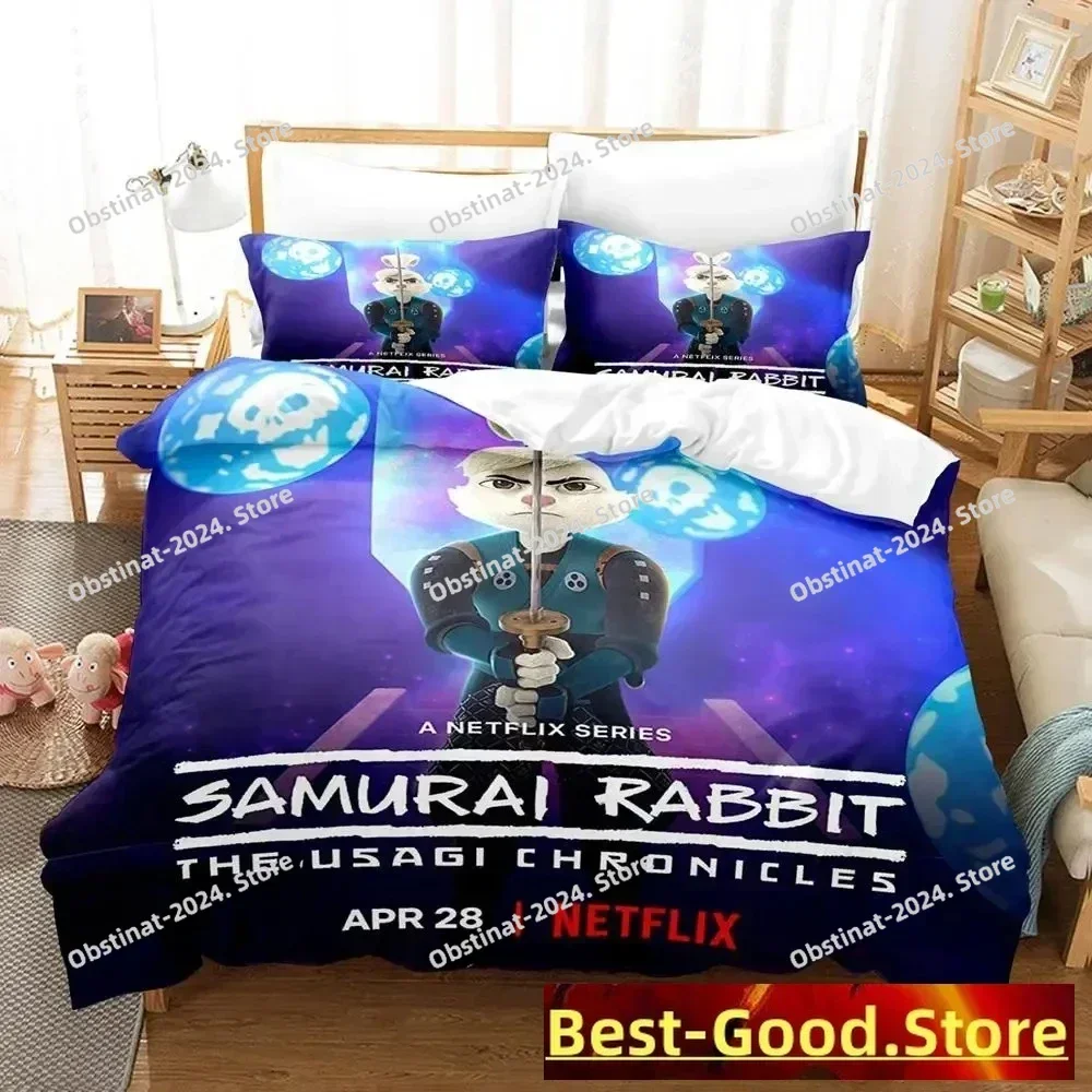 

2023 Samurai Rabbit Bedding Set Single Twin Full Queen King Size Bed Set Adult Kid Bedroom Duvetcover Sets Anime