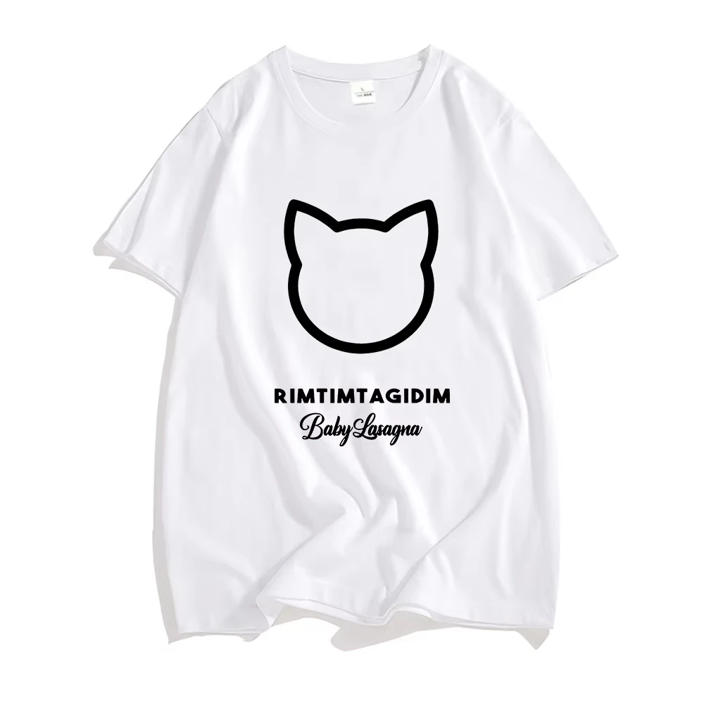 Camisetas con estampado de Rim Tim Tagi Dim Song, camiseta gráfica de Baby Lasagna Singer para hombres/mujeres, Camisetas suaves de algodón para verano