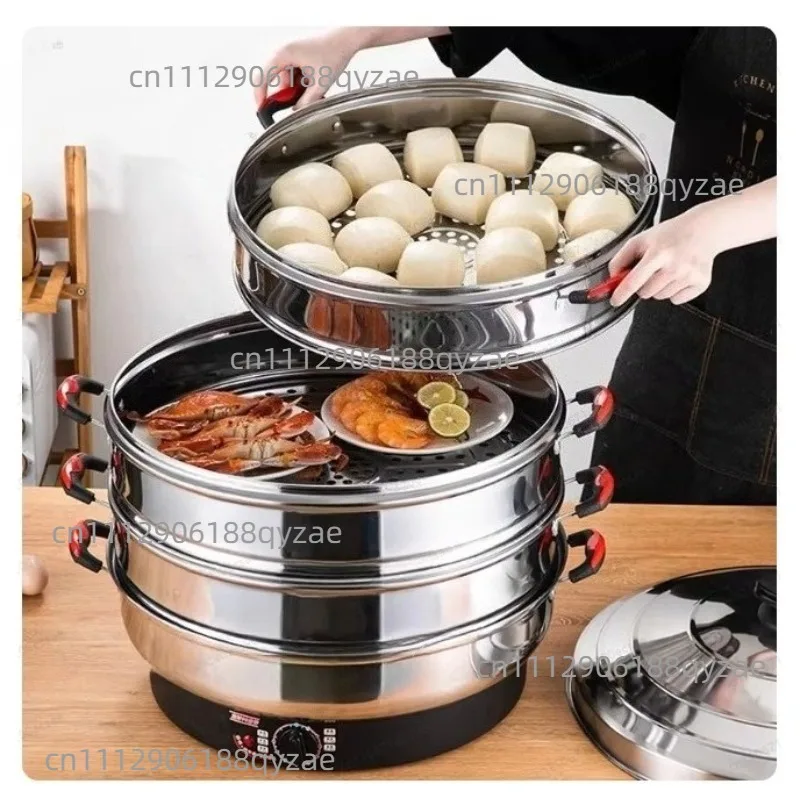 Multifunctional Stainless Steel Electric Steamer, New Design Commercial Breakfast Shop, Large Capacity, Can Steam Steamed Buns