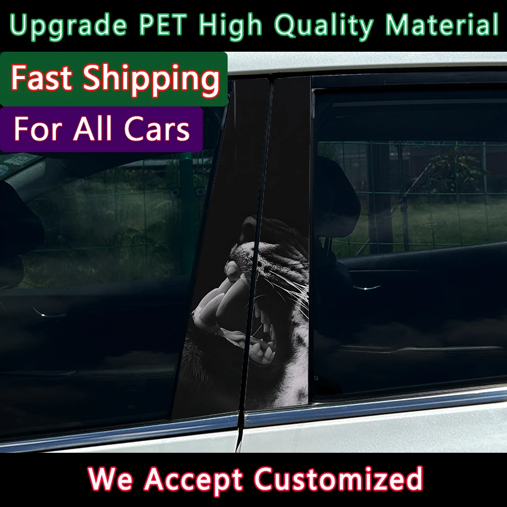 

2 шт. синий EYES TIGER наклейка на центральную стойку автомобиля B, защитная пленка для стойки, украшение