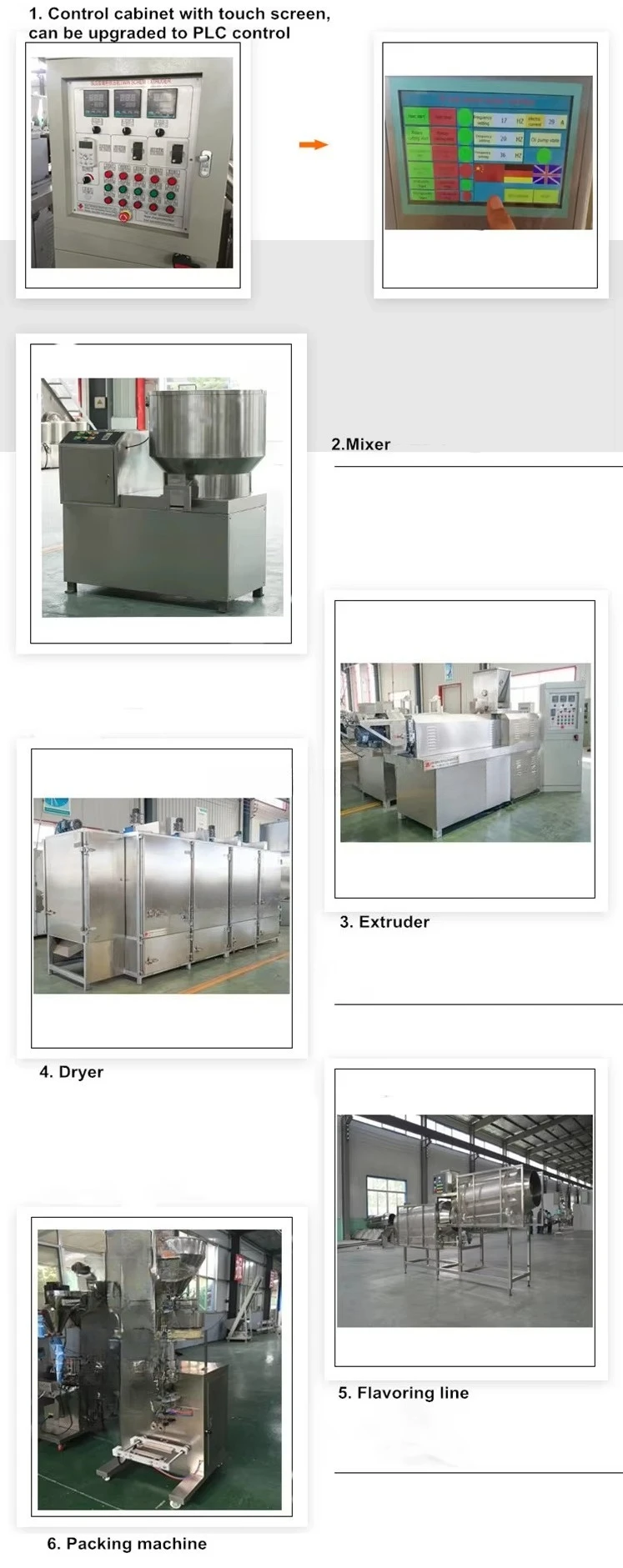 Automatische Lebensmittelmaschine für Puffed Snacks Extruder