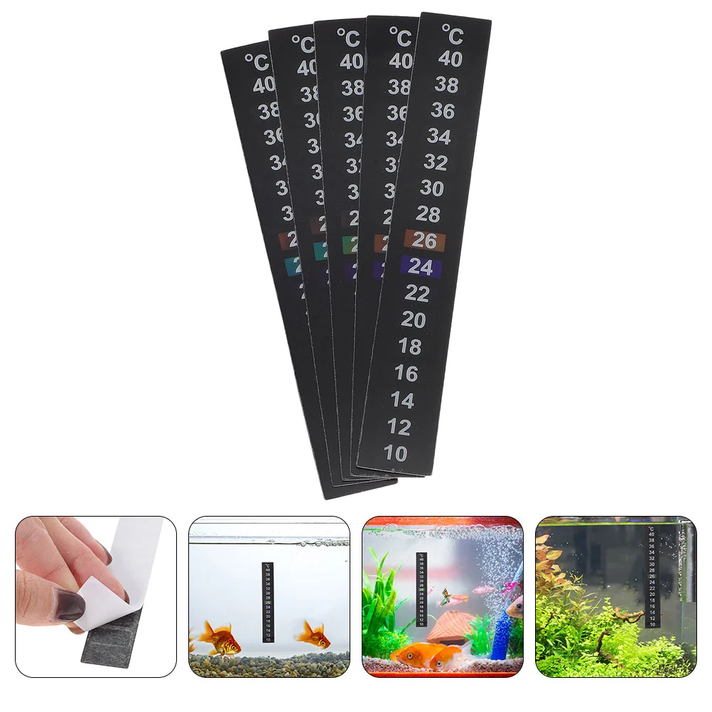 

5 Pcs Fish Tank Temperature Sticker Nail Stickers on Thermometer Aquarium Adhesive Paper Strips