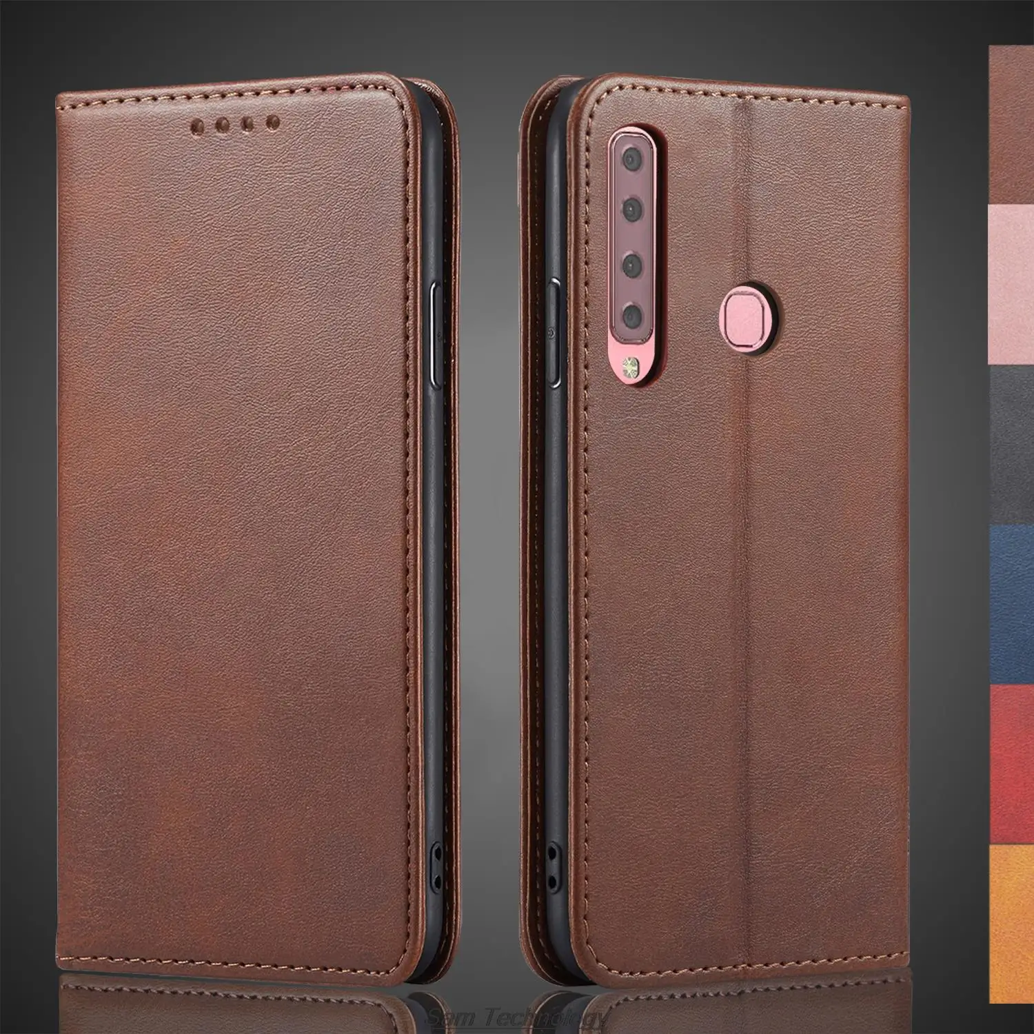 Magnetic attraction Leather Case for Samsung Galaxy A9 2018 A920F Holster Flip Cover Case Wallet Phone Bags Fundas Coque