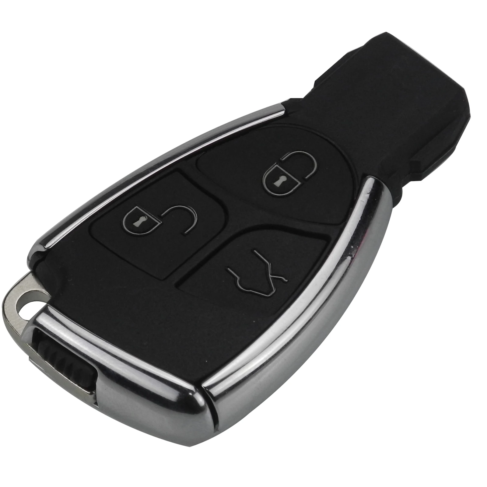 Jingyuqin Smart Car Key Shell For Mercedes For Benz B C E ML S CLK SLK CL GL Chrome Battery Holder Auto Remote Key Fob 3 Buttons