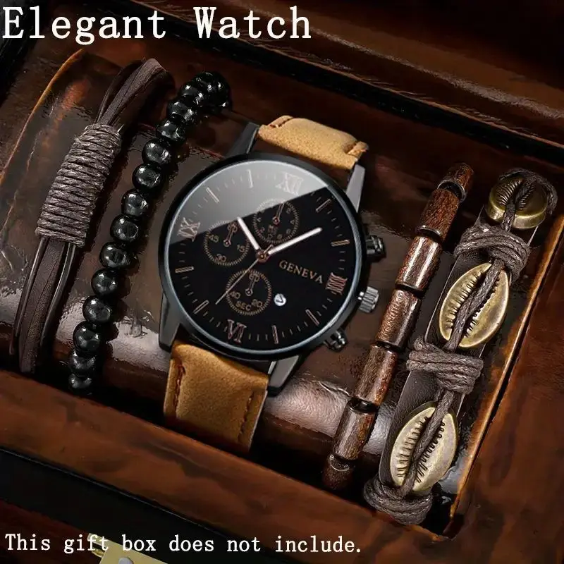 

5 шт. модные мужские часы, повседневные мужские кварцевые часы, браслеты, набор Relogio Masculino Reloj Hombre (без коробки)
