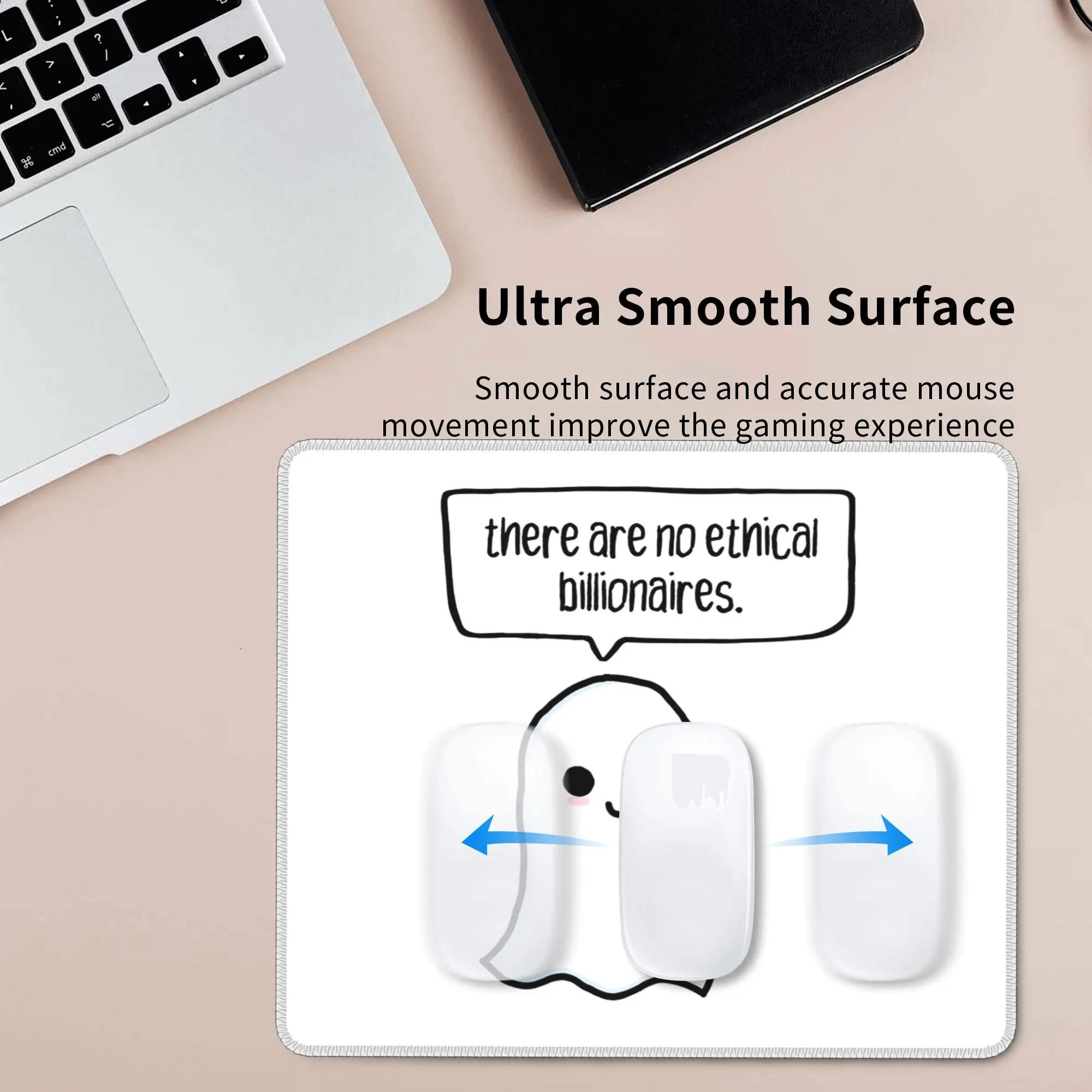 não há billionares éticos. fantasma. Mouse pad teclado de computador mouse tapete gamer pc laptop tapete de mesa tapetes de mesa de escritório