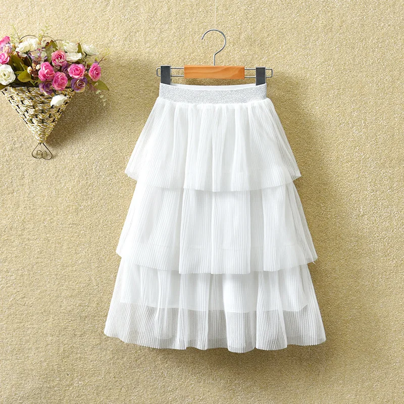 Girls Skirt Chiffon Layered Skirt Summer White Princess Skirt for Girls Teenage Girls Clothes Skirts for Girls Children 10 Year